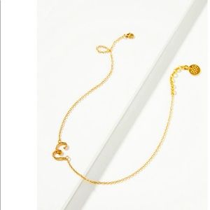 Brand new Liza Echeverry cursive monogram E necklace